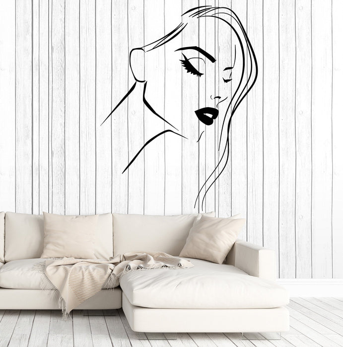 Vinyl Wall Decal Beautiful Girl Lips Beauty Hair Salon Barbershop Stickers Unique Gift (1263ig)