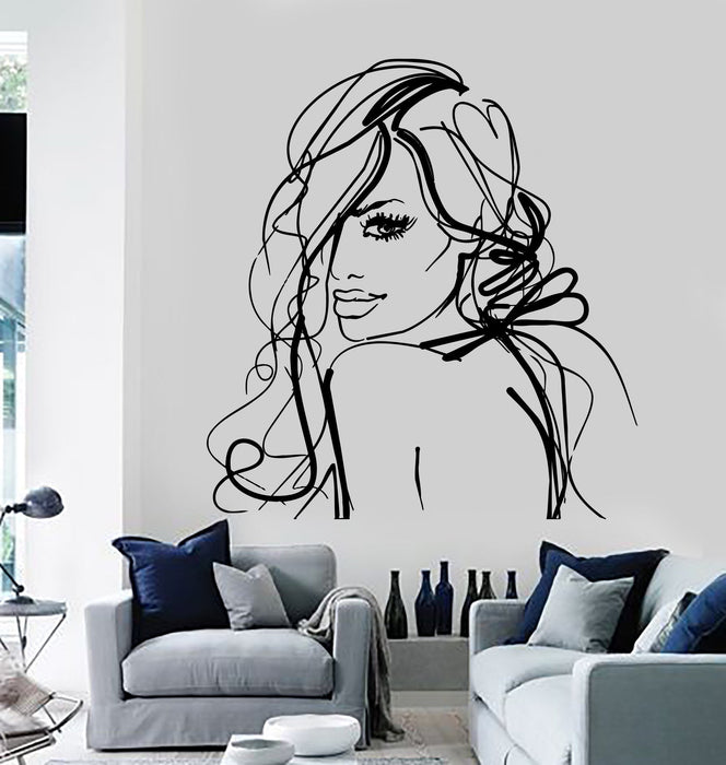 Vinyl Wall Decal Pretty Woman Beauty Salon Girl Room Stickers Unique Gift (235ig)