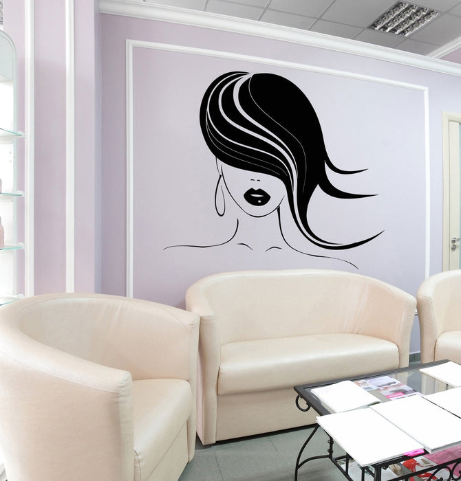 Vinyl Wall Decal Hairstyle Beauty Hair Salon Barbershop Hairdresser Stickers Unique Gift (1240ig)
