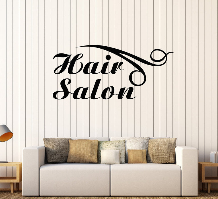 Vinyl Wall Decal Hair Salon Logo Hairdresser Barber Shop Stickers Unique Gift (564ig)