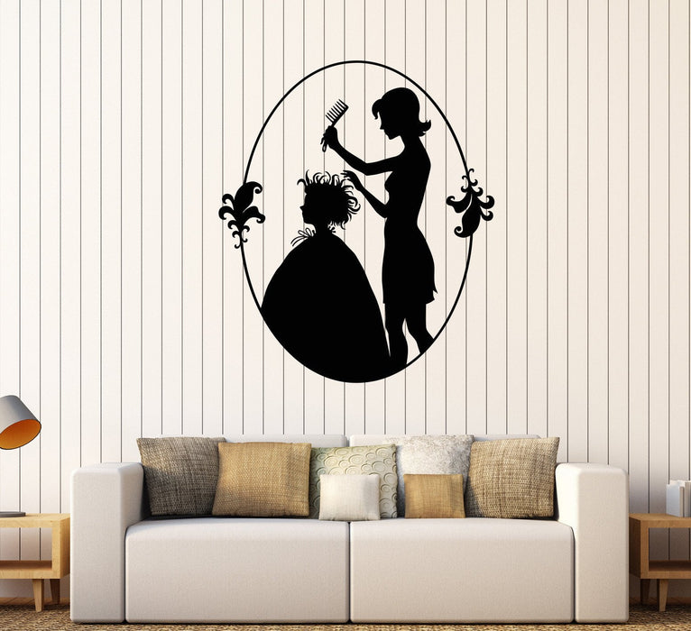 Autocollant mural en vinyle pour salon de coiffure, coiffeur, barbier, cadeau unique (642ig)