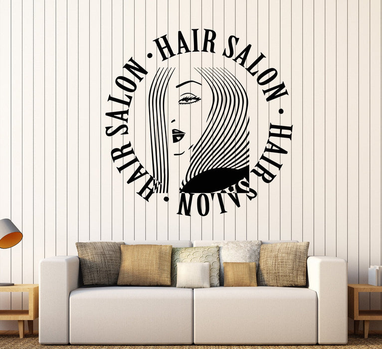 Vinyl Wall Decal Hair Salon Barbershop Woman Spa Beauty Stylist Stickers Unique Gift (042ig)