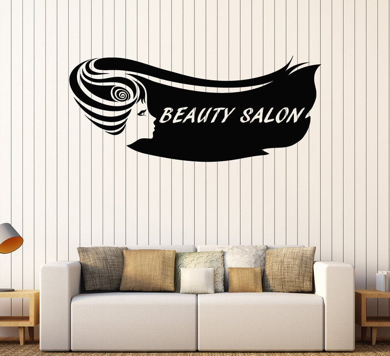 Vinyl Wall Decal Beauty Salon Hair Woman Girl Barbershop Stylist Stickers Unique Gift (116ig)