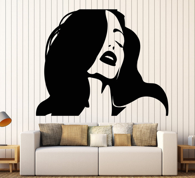 Vinyl Wall Decal Sexy Girl Hot Lips Woman Head Actress Model Jolie Stickers Unique Gift (1244ig)