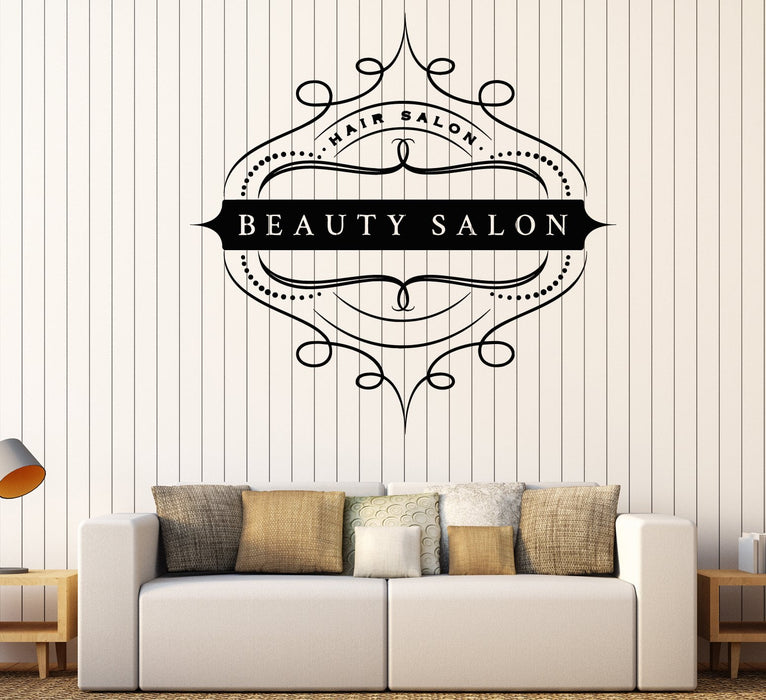 Vinyl Wall Decal Signboard Beauty Hair Salon Barbershop Stickers Unique Gift (1730ig)