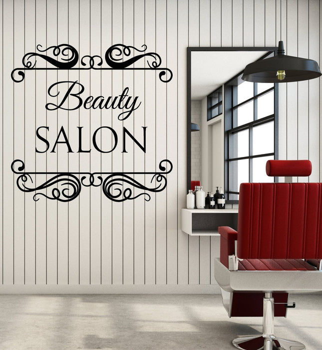 Vinyl Wall Decal Logo Beauty Salon Signboard Words Stickers (2337ig)