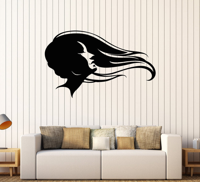 Vinyl Wall Decal Hair Salon Beauty Hairstyle Woman Fashion Girl Stickers Unique Gift (577ig)