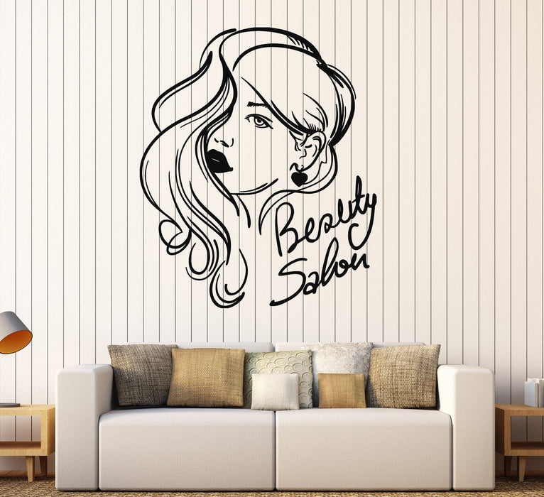 Виниловые наклейки на стену салон красоты парикмахерская женщина девушка наклейки фреска уникальный подарок (628ig)