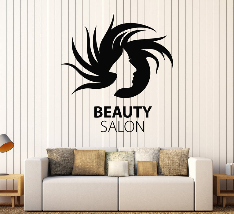 Виниловые наклейки на стену для салона красоты, парикмахерской, женские наклейки для волос, уникальный подарок (678ig)