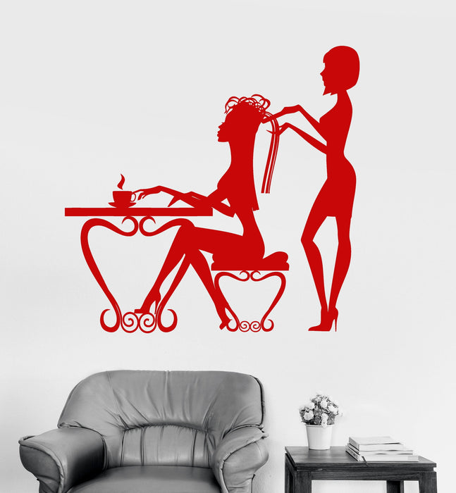 Vinyl Wall Decal Barber Hairdresser Beauty Salon Hair Stylist Stickers Unique Gift (790ig)