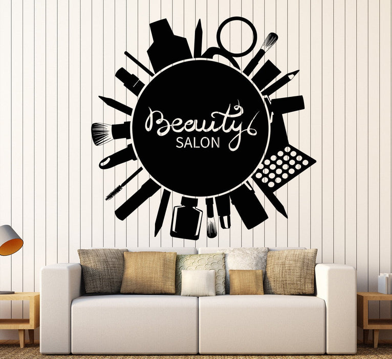 Vinyl Wall Decal Signboard Beauty Salon Makeup Cosmetics Stickers Unique Gift (1290ig)