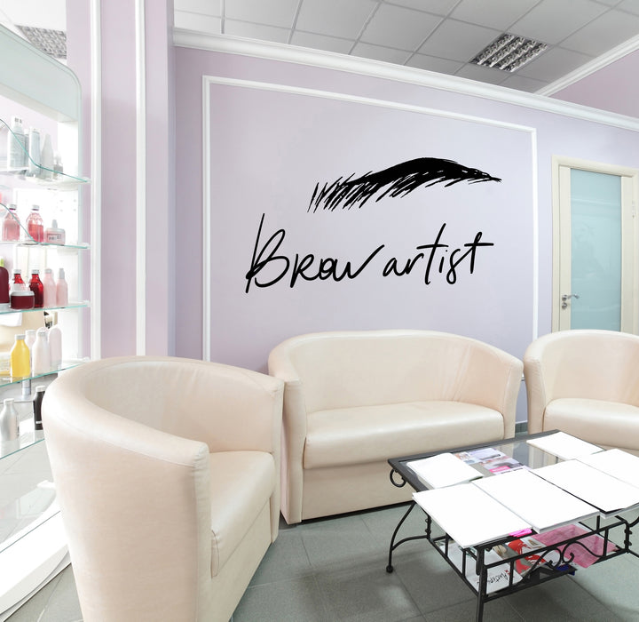 Vinyl Wall Decal Brow Beauty Salon Wrinkle Eye Eyebrow Artist Logo Stickers (4194ig)