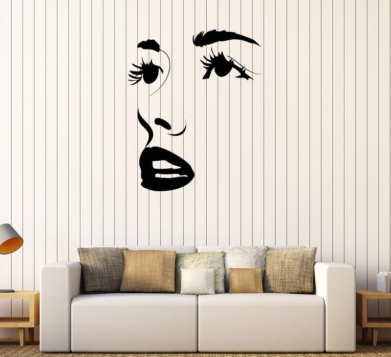 Vinyl Wall Decal Sexy Face Eyes Lips Beauty Salon Stickers Mural Unique Gift (152ig)