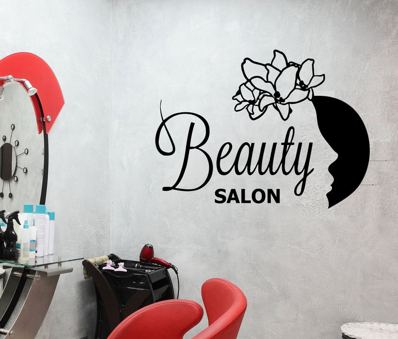 Vinyl Wall Decal Beauty Salon Hair Barbershop Woman Stickers Unique Gift (403ig)