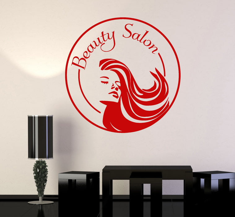 Vinyl Wall Decal Beauty Salon Logo Stylist Woman Spa Hairdresser Stickers Unique Gift (ig3283)