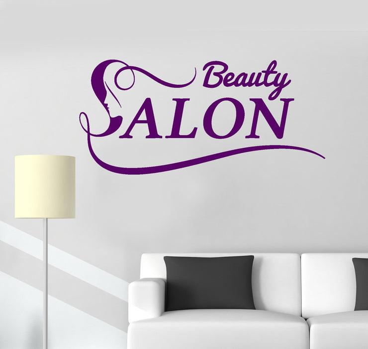 Autocollant mural en vinyle avec logo de salon de beauté pour femme, spa, cadeau unique (ig4002)