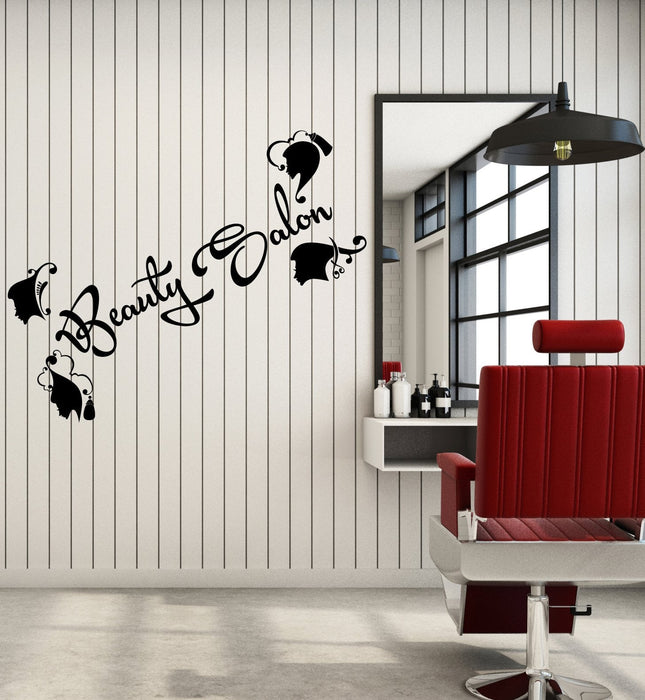 Vinyl Wall Decal Hairdressing Beauty Salon Logo Signboard Barbershop Stickers (2587ig)