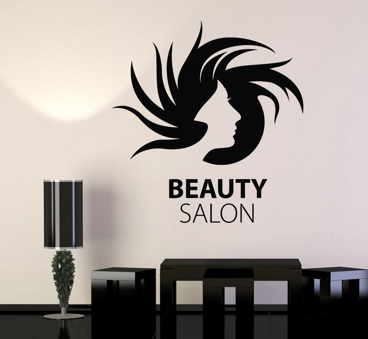 Виниловые наклейки на стену для салона красоты, парикмахерской, женские наклейки для волос, уникальный подарок (678ig)