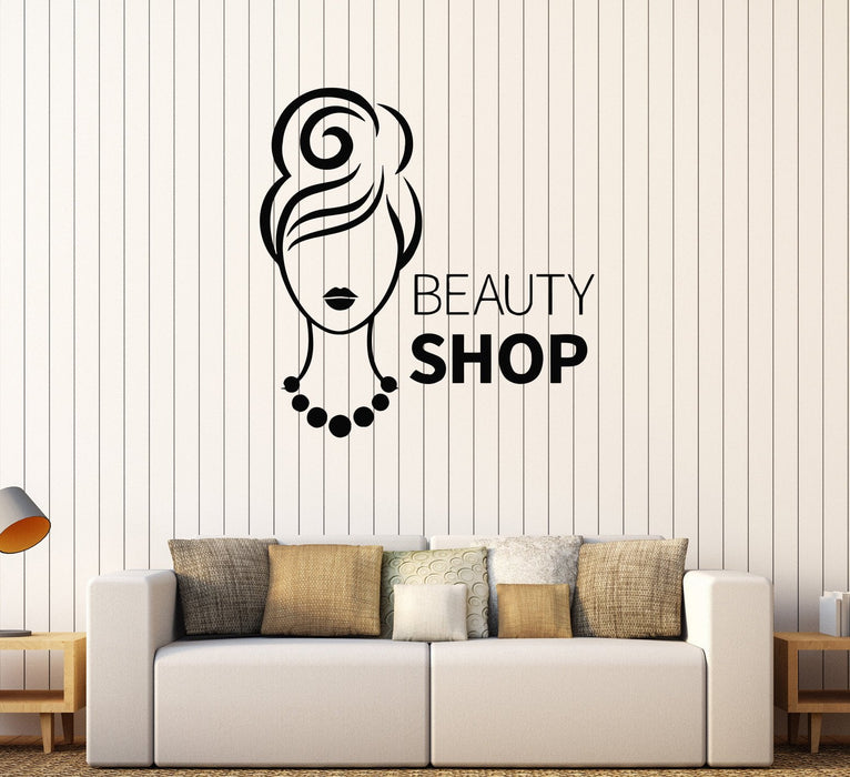 Vinyl Wall Decal Beauty Shop Woman Fashion Girl Stickers Unique Gift (300ig)