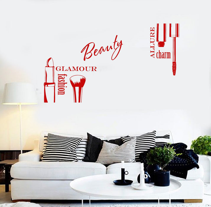 Autocollant mural en vinyle Beauté Glamour Mode Charme Cosmétiques Autocollants Cadeau unique (ig3856)