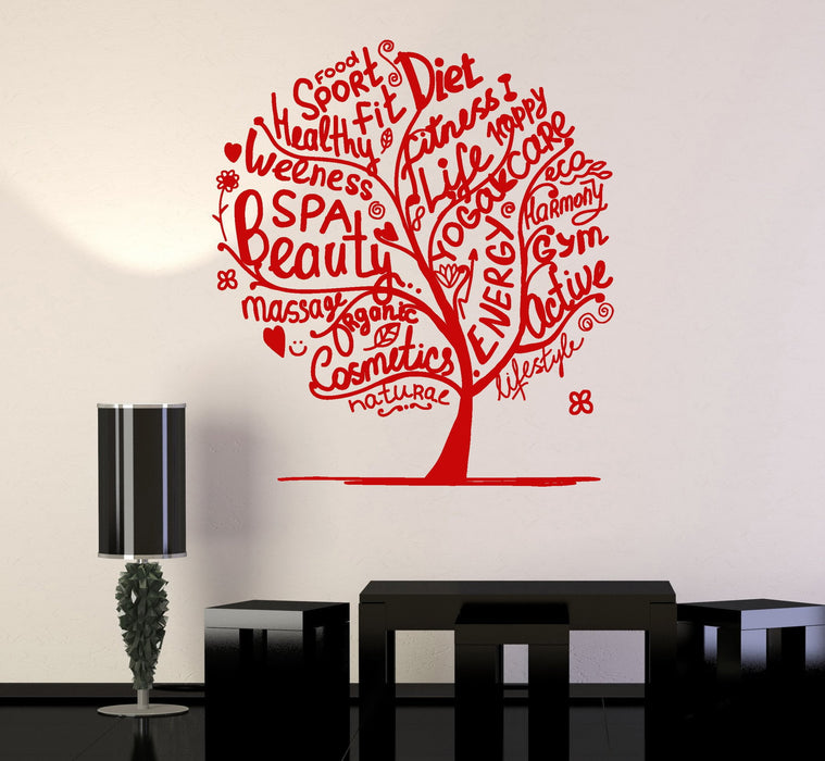 Vinyl Wall Decal Beauty Salon Tree Spa Healthy Lifestyle Stickers Murals Unique Gift (ig4741)