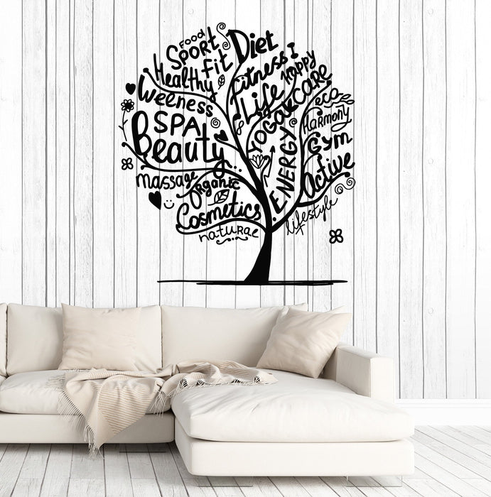 Vinyl Wall Decal Beauty Salon Tree Spa Healthy Lifestyle Stickers Murals Unique Gift (ig4741)
