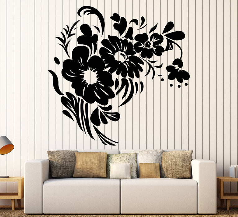 Vinyl Wall Decal Flowers Bouquet Floral Nature Room Decor Stickers Unique Gift (1130ig)