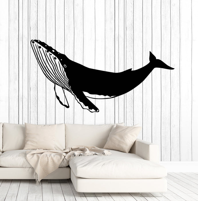 Vinyl Wall Decal Big Blue Whale Nautical Sea Animal For Nursery Stickers (2885ig)