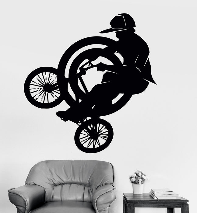 Vinyl Wall Decal Bike BMX Teen Boys Room Biker Cycling Sports Stickers Unique Gift (014ig)