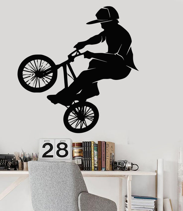 Vinyl Wall Decal Bike BMX Biker Teenager Room Extreme Sports Stickers Unique Gift (015ig)