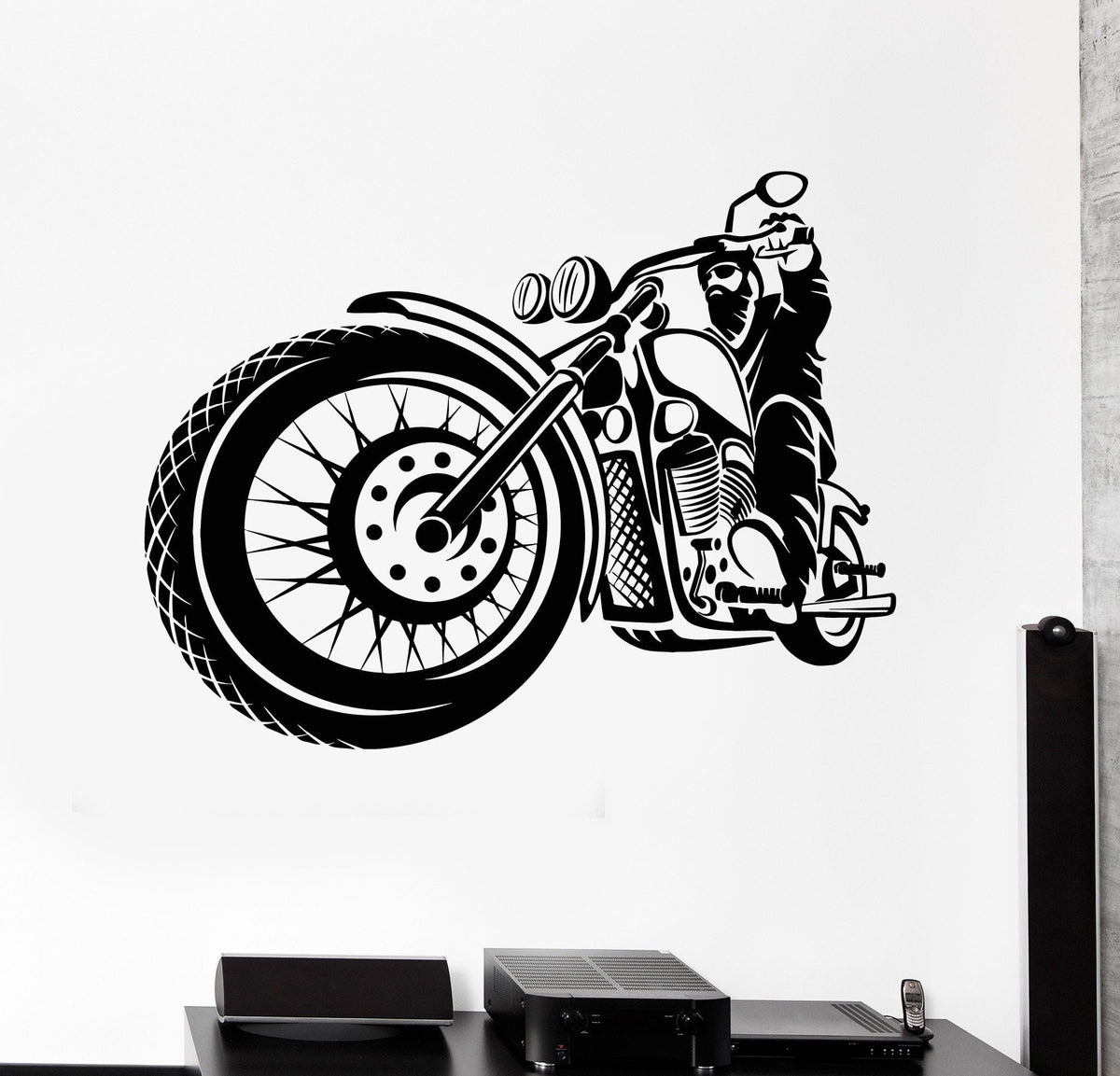 Biker Fall Ride Decals Vinyl Wall Decal Biker Club Motorcycle Racer Garage Stickers Unique Gi ...