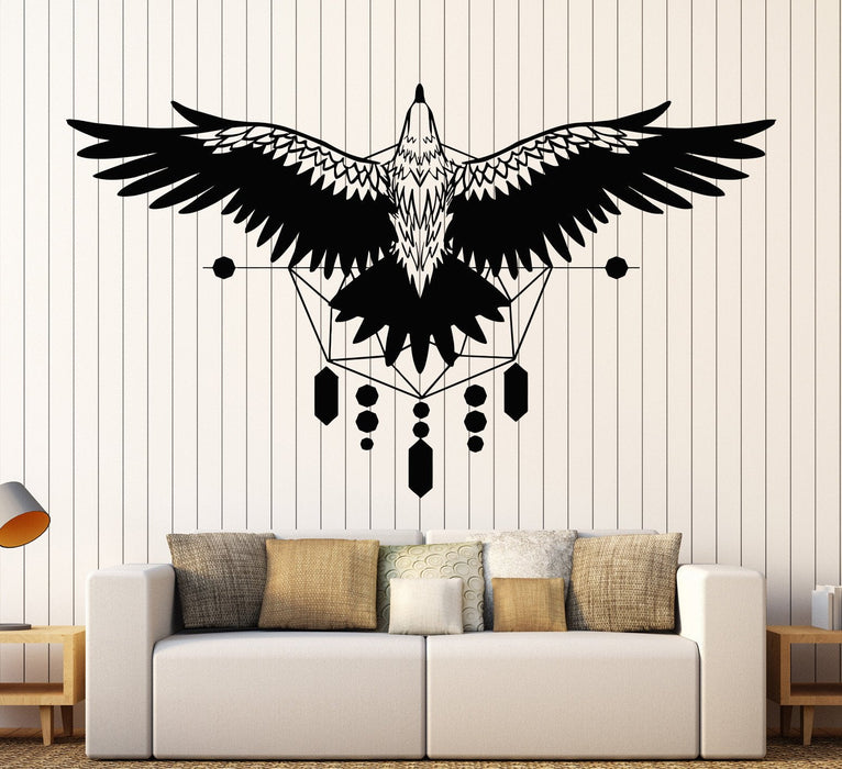 Vinyl Wall Decal Bird Eagle Animal Ethnic Style Amulet Stickers Unique Gift (1069ig)