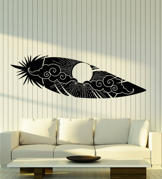 Vinyl Wall Decal Bird Feather Sun Sky Landscape Room Decoration Stickers (2750ig)