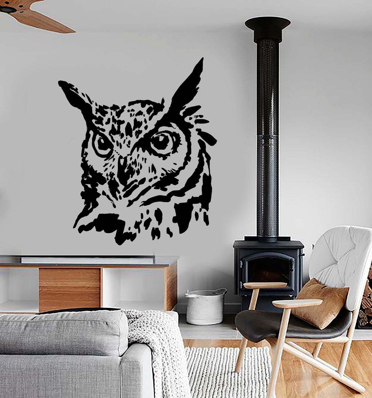 Vinyl Wall Decal Abstract Bird Head Owl Blot Stickers (3267ig ...