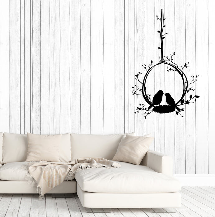 Vinyl Wall Decal Two Bird's Nest Love Family Stickers (3896ig)