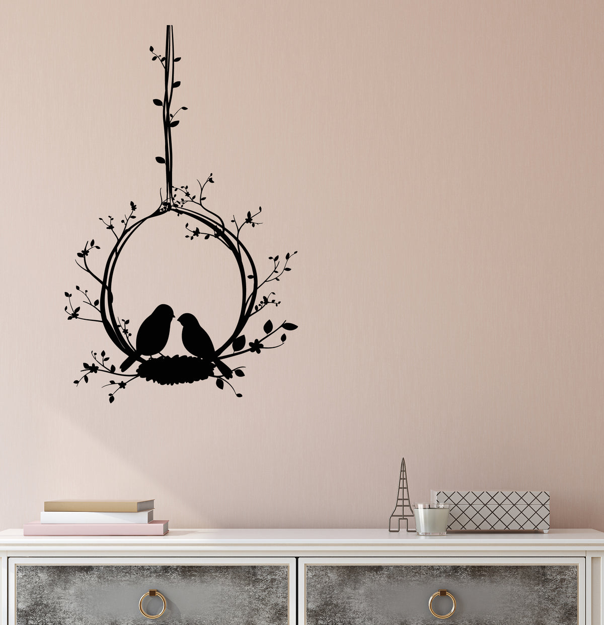 Vinyl Wall Decal Two Bird's Nest Love Family Stickers (3896ig ...