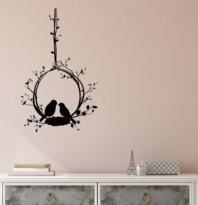 Vinyl Wall Decal Two Bird's Nest Love Family Stickers (3896ig)