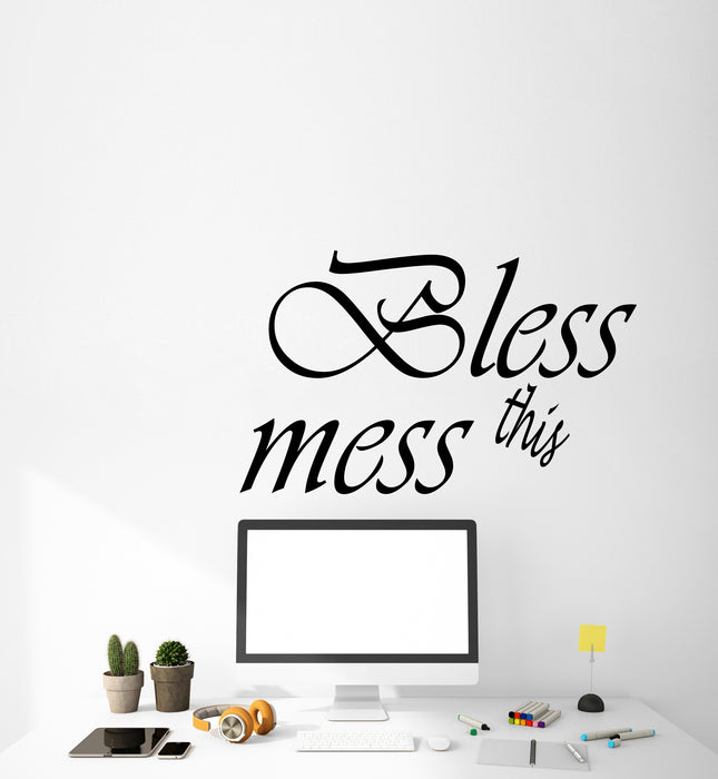 Виниловые наклейки на стену «Благослови этот беспорядок» с цитатами и словами, забавные наклейки (4093ig)