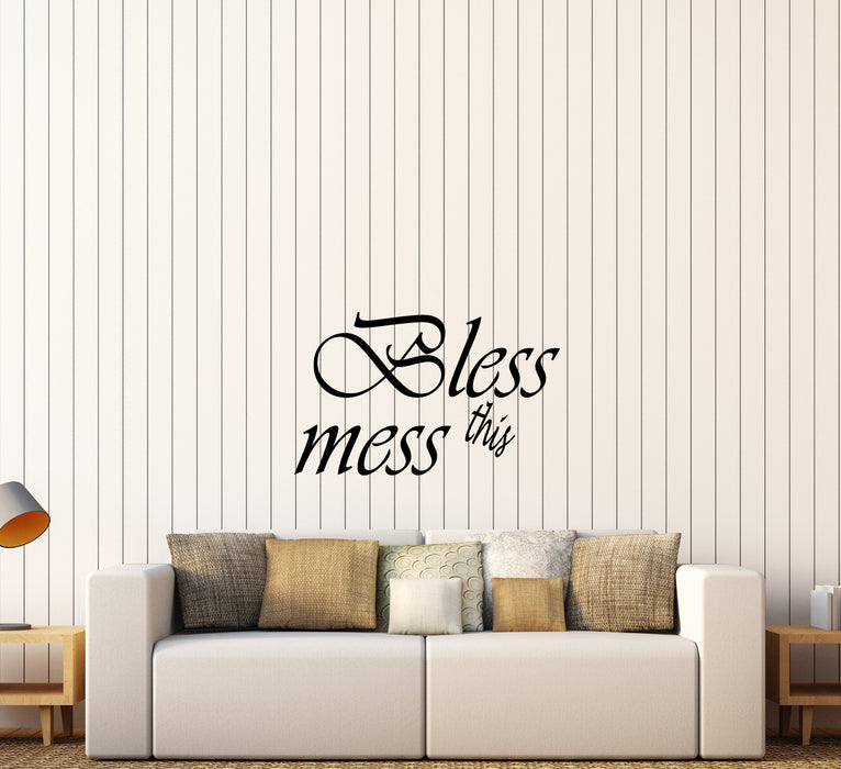 Виниловые наклейки на стену «Благослови этот беспорядок» с цитатами и словами, забавные наклейки (4093ig)