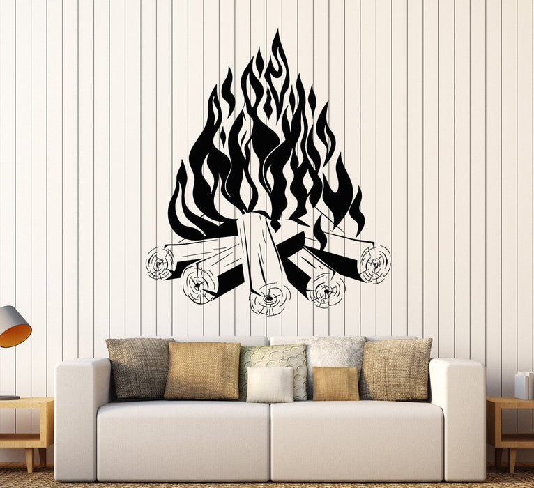 Vinyl Wall Decal Bonfire Campfire Camping Fire Fireplace Stickers Unique Gift (ig3817)