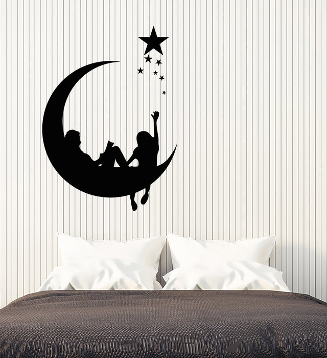 Vinyl Wall Decal Crescent Star Dream Fairy Tale Children's Room Decor Stickers (2820ig)