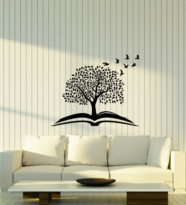 Vinyl Wall Decal Magic Tree Open Book Reading Room Library Stickers (3669ig)