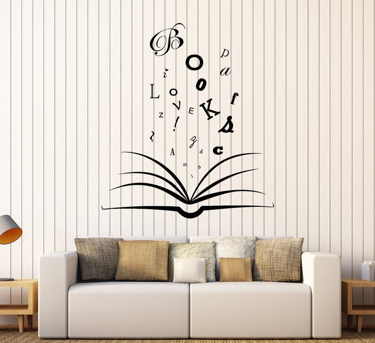 Window Stickers Books Vinyl Wall Decal Books Library Bookstore Reader Writer Stickers Unique ...