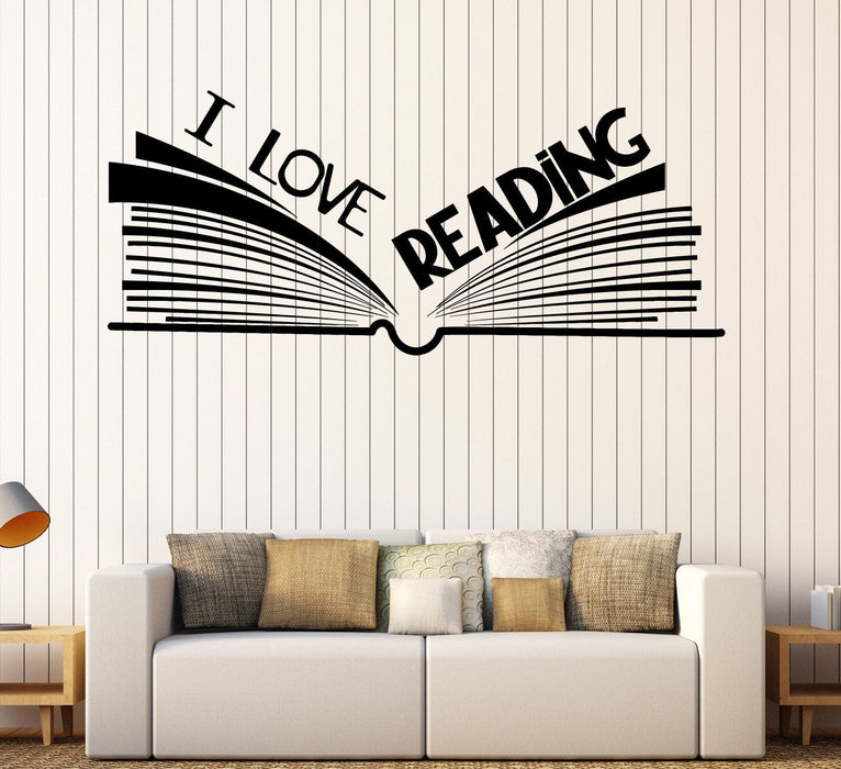 Vinyl Wall Decal Book Bookshop Library Reading Room Stickers Unique Gift (ig4511)