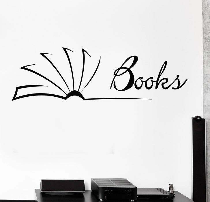 Vinyl Wall Decal Library Books Bookstore Reader Book Shop Stickers Unique Gift (730ig)
