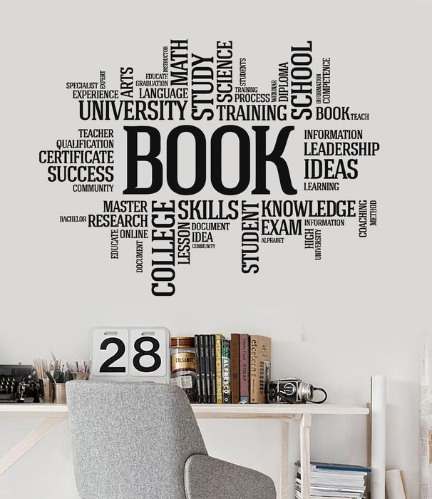 Vinyl Wall Decal Books Words Bookworm Library Book Shop Stickers Unique Gift (ig4697)