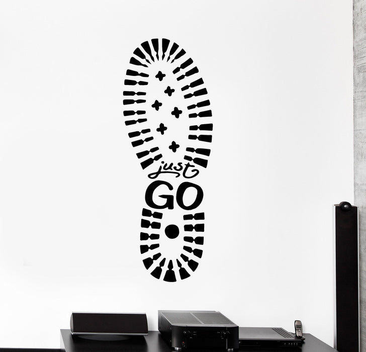 Vinyl Wall Decal Boot Print Travel Agency Tourism Quote Stickers Unique Gift (ig4312)