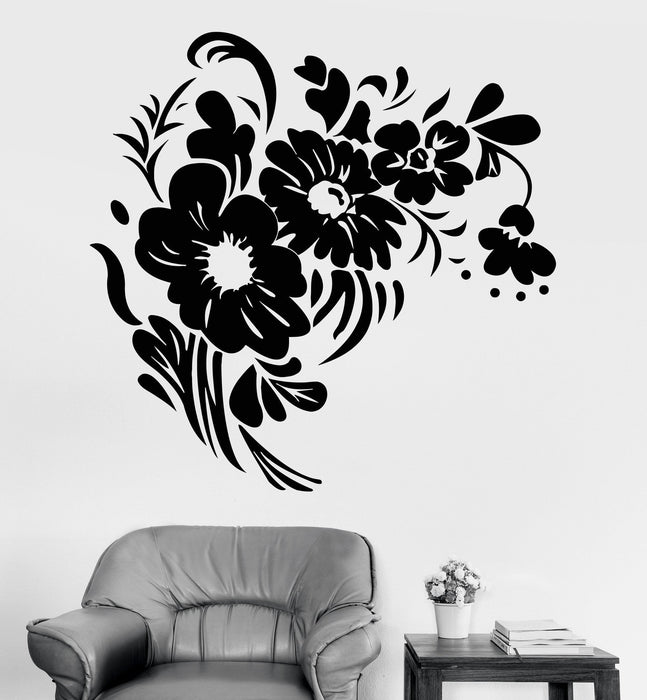 Vinyl Wall Decal Flowers Bouquet Floral Nature Room Decor Stickers Unique Gift (1130ig)