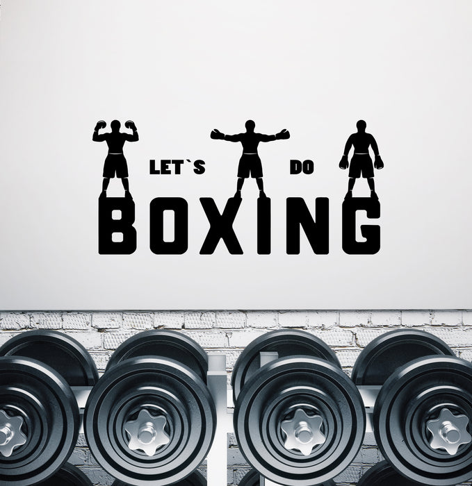 Vinyl Wall Decal Boxers Boxing Sport Logo Quote Gym Stickers (3585ig)
