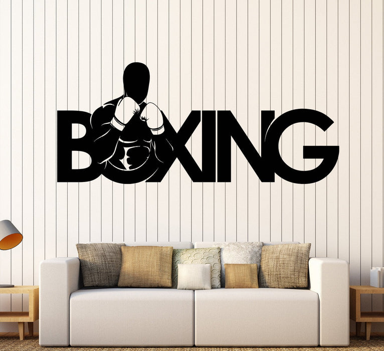 Vinyl Wall Decal Sport Boxer Boxing Gym Fighter Fight Stickers Unique Gift (713ig)